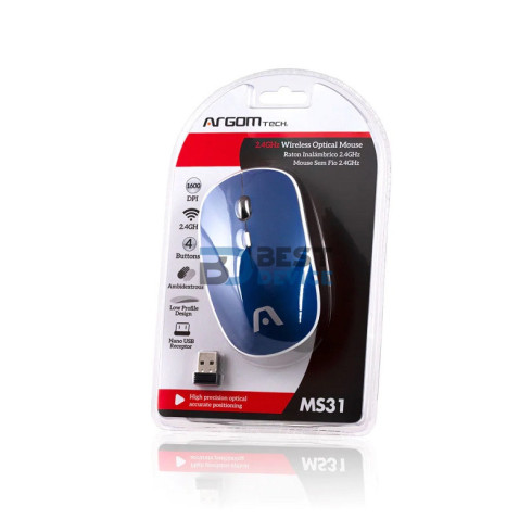MOUSE ARGOMTECH ARG-MS-0031BL WIR AZUL