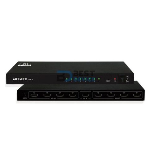 SPLITTER ARGOMTECH ARG-AV-5118 8-OUTPUTS HDMI 4K HD