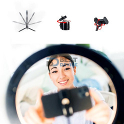 SPOTLIGHT ARO ARGOMTECH ARG-LP-9315BK CON TRIPODE Y SOPORTE PARA CELULAR