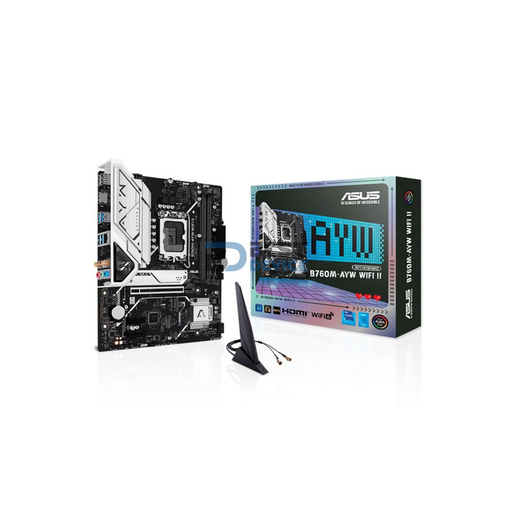 PLACA MADRE ASUS B760M-AYW WIFI II LGA1700 DDR5/S/R/HDMI/2M2/USB3.2/MATX