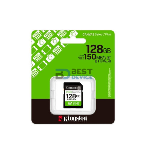 MEMORIA SD KINGSTON 128GB SDS3/128GB CANVAS SELECT PLUS CLASS 10