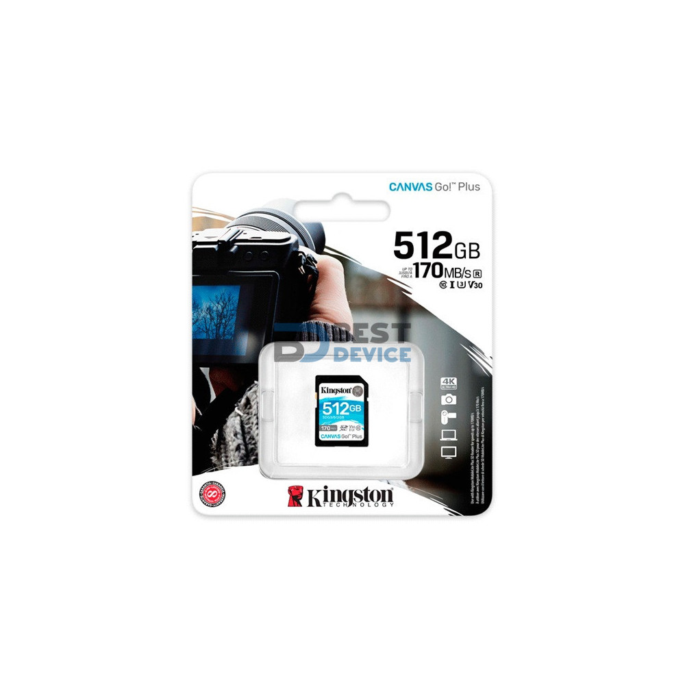 MEMORIA SD KINGSTON 512GB SDG3/512GB CANVAS GO PLUS