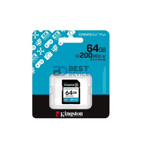 MEMORIA SD KINGSTON 64GB SDG4/64GB CANVAS GO PLUS CLASS 10