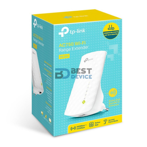 EXTENSOR DE COBERTURA TP-LINK RE200 AC750 WIFI