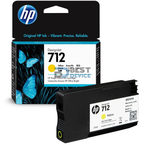 TINTA HP 3ED69A 712 AMARILLO 29ML T250