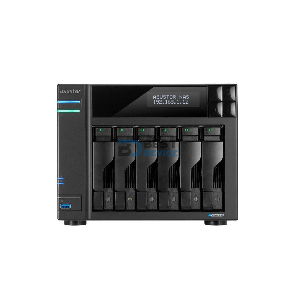 NAS ASUSTOR AS6706T V2 QC 2.0/6BAY/8G/4 M.2/2-GBLAN/HDMI/2USB3.2