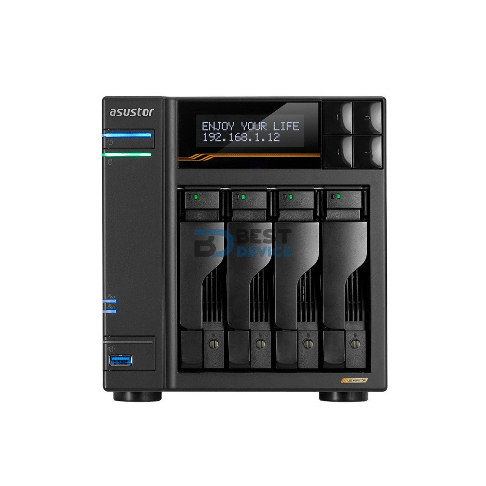 NAS ASUSTOR AS6804T QC 2.3/4BAY/16G/4-GBLAN/4 M.2/2USB4/3USB3.2