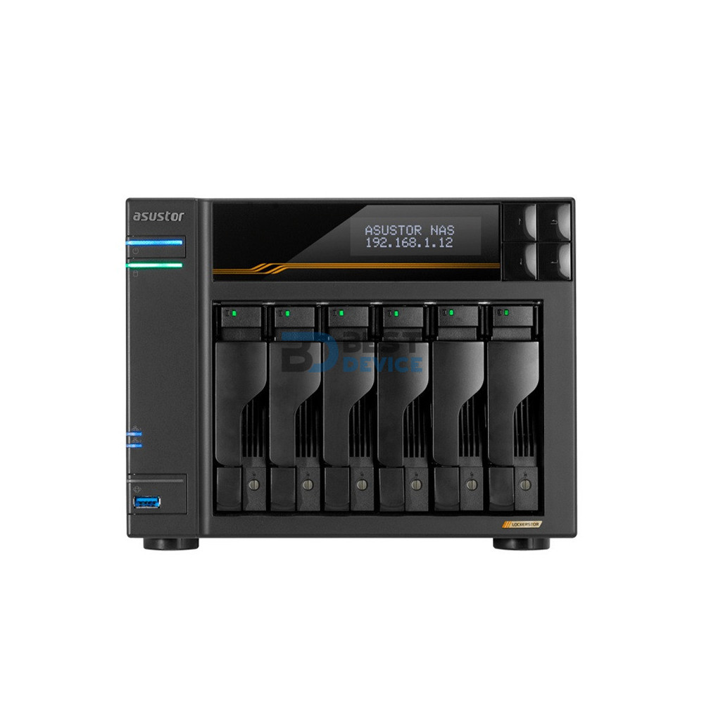 NAS ASUSTOR AS6806T QC 2.3/6BAY/16G/4-GBLAN/4 M.2/2USB4/3USB3.2