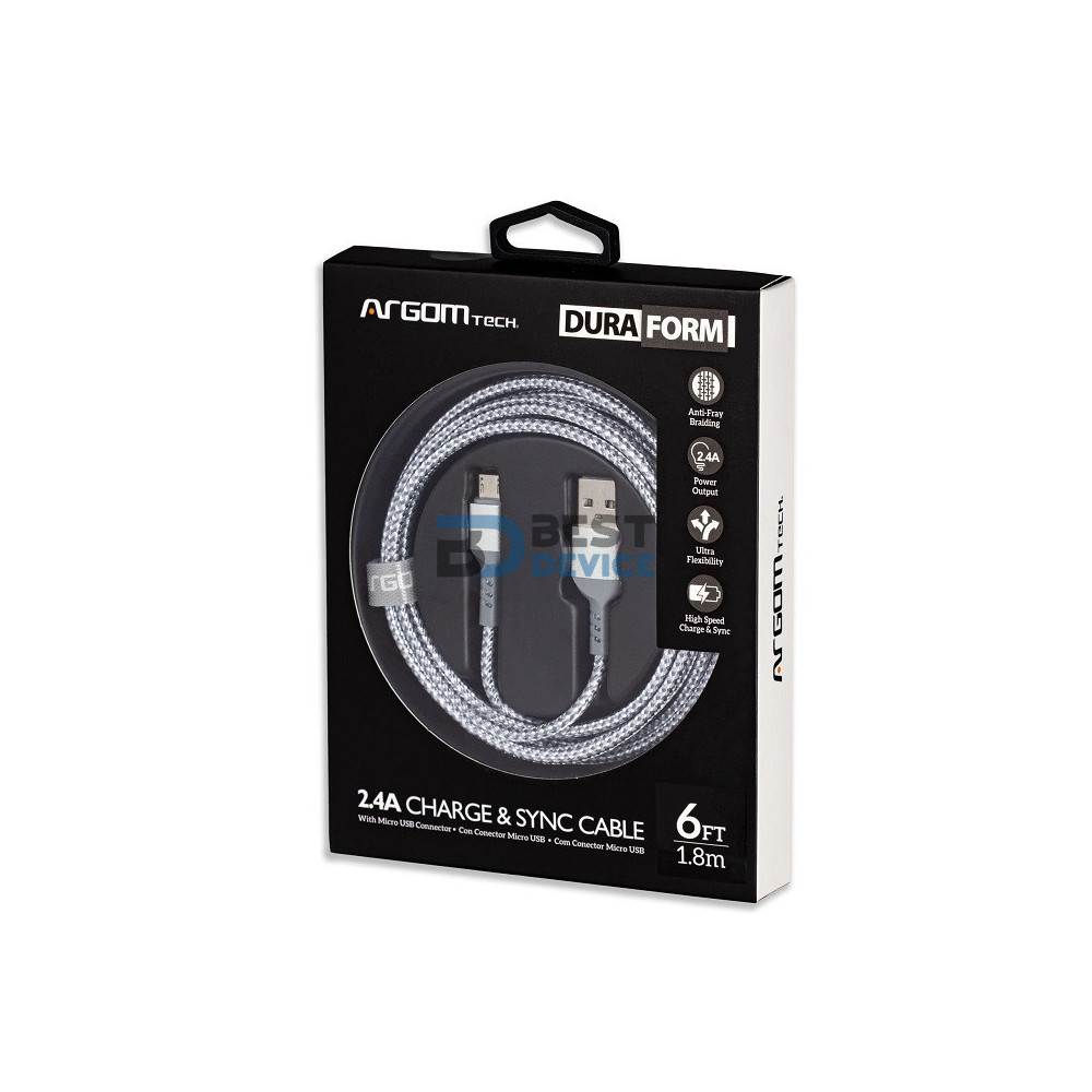 CABLE ARGOMTECH ARG-CB-0021WT MICRO USB TO USB 1.8M BLANCO