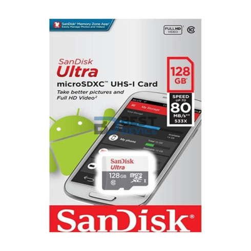 MEMORIA SANDISK MICRO SD 128GB ULTRA 80MB/S C10