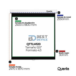 PANTALLA PARA PROYECTOR QUANTA QTTLM 120" DE PROYECCION MANUAL