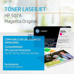 TONER HP CE403A 507A MAGENTA