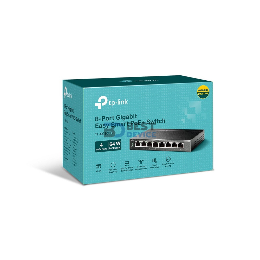 HUB SWITCH TP-LINK 8P G-LAN TL-SG108PE POE