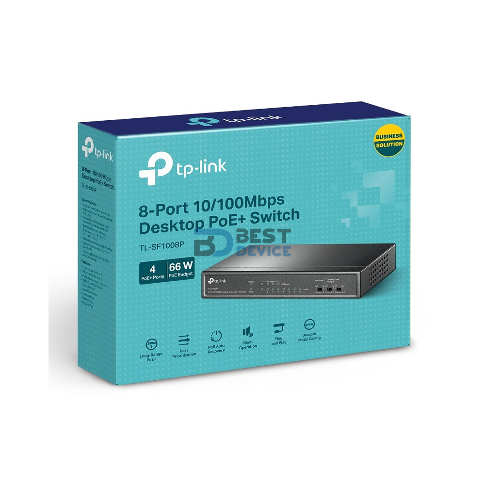 HUB SWITCH TP-LINK 8P LAN TL-SF1008P 10/100 DESK