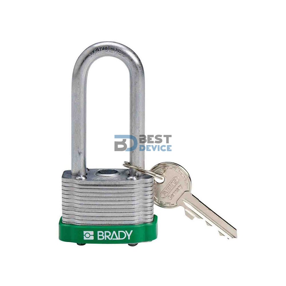 BRADY CANDADO ARCO ACERO CUERPO ACERO VERDE ARCO 58 MM (143142)