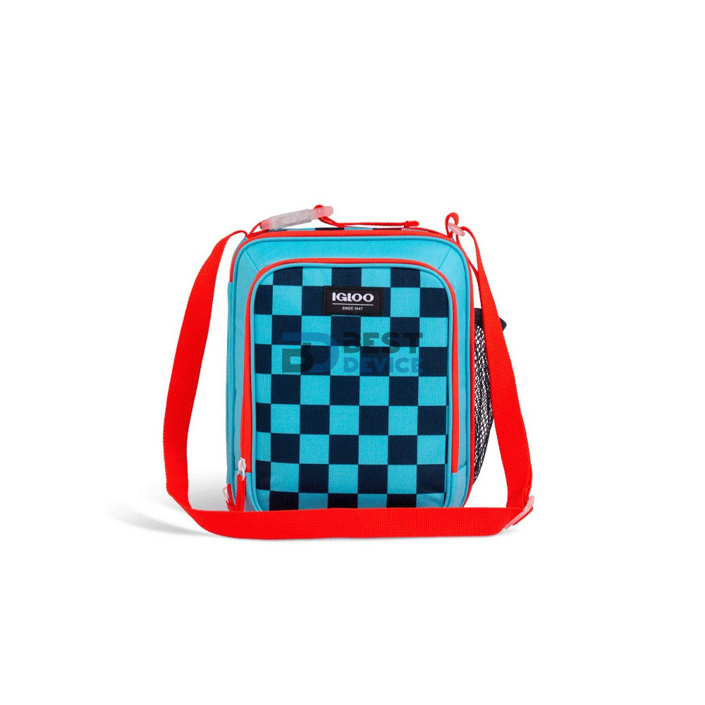 BOLSA TÉRMICA IGLOO 5 LATAS VERTICAL LUNCH AZUL CON CUADROS 64304