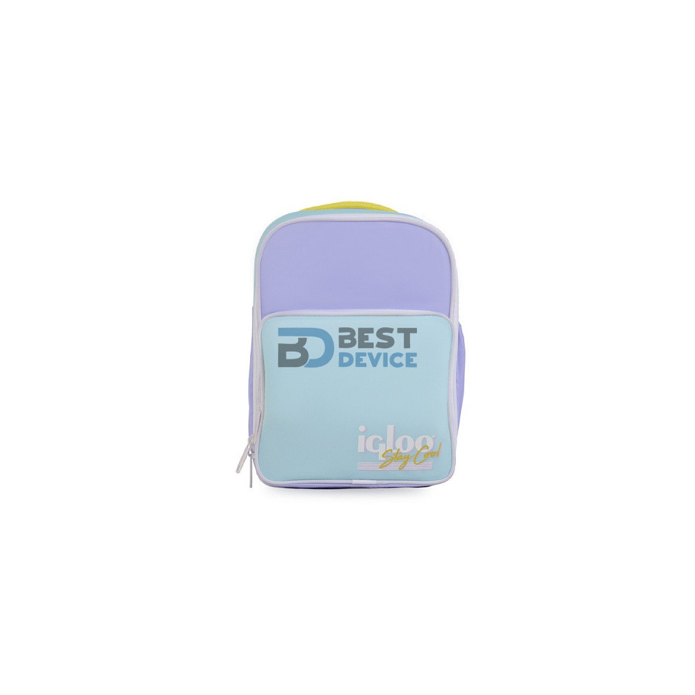 MOCHILA TÉRMICA IGLOO 12 LATAS RETRO LILA-AMARILLO 63074