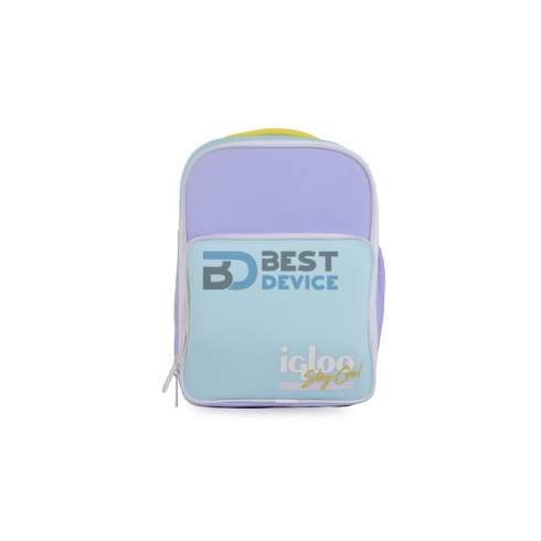 MOCHILA TÉRMICA IGLOO 12 LATAS RETRO LILA-AMARILLO 63074