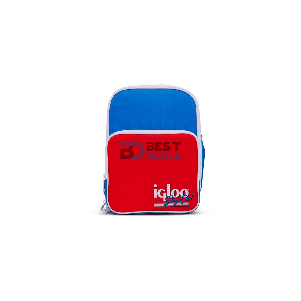 MOCHILA TÉRMICA IGLOO 12 LATAS RETRO AZUL-ROJO 63075