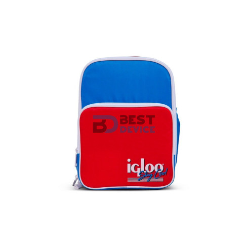 MOCHILA TÉRMICA IGLOO 12 LATAS RETRO AZUL-ROJO 63075