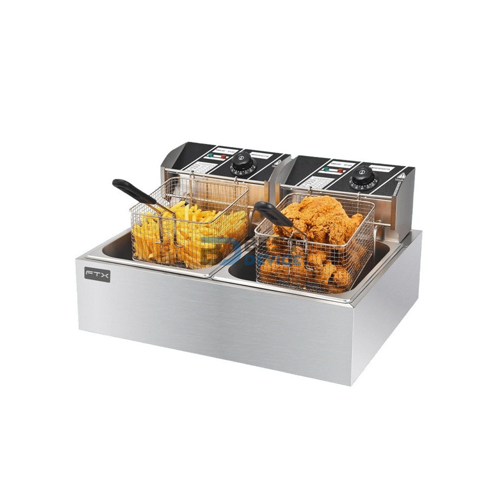 FREIDORA ELECTRICA FTX DF-20 20L ACERO INOXIDABLE CON 2 CESTAS