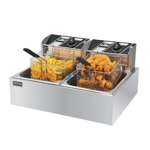 FREIDORA ELECTRICA FTX DF-20 20L ACERO INOXIDABLE CON 2 CESTAS