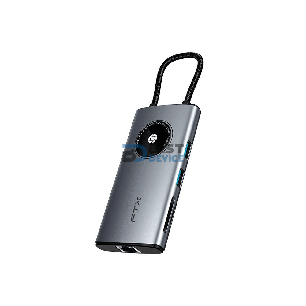 FTX HUB FTX-HUBL3-AG USB-C 3.0/8 EN 1 4K/5GBPS/RJ45/SD GRIS