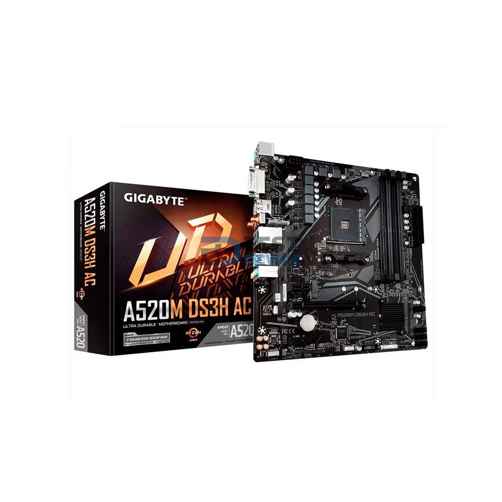 PLACA MADRE GIGABYTE AM4 A520M DS3H AC S/R/HDMI/DP/DVID/M2/WIFI/DDR4/USB3.2/MAT