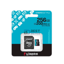 MEMORIA KINGSTON MICRO SD 256GB SDCG4/256GB CANVAS GO PLUS CON ADAPTADOR