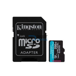 MEMORIA KINGSTON MICRO SD 256GB SDCG4/256GB CANVAS GO PLUS CON ADAPTADOR