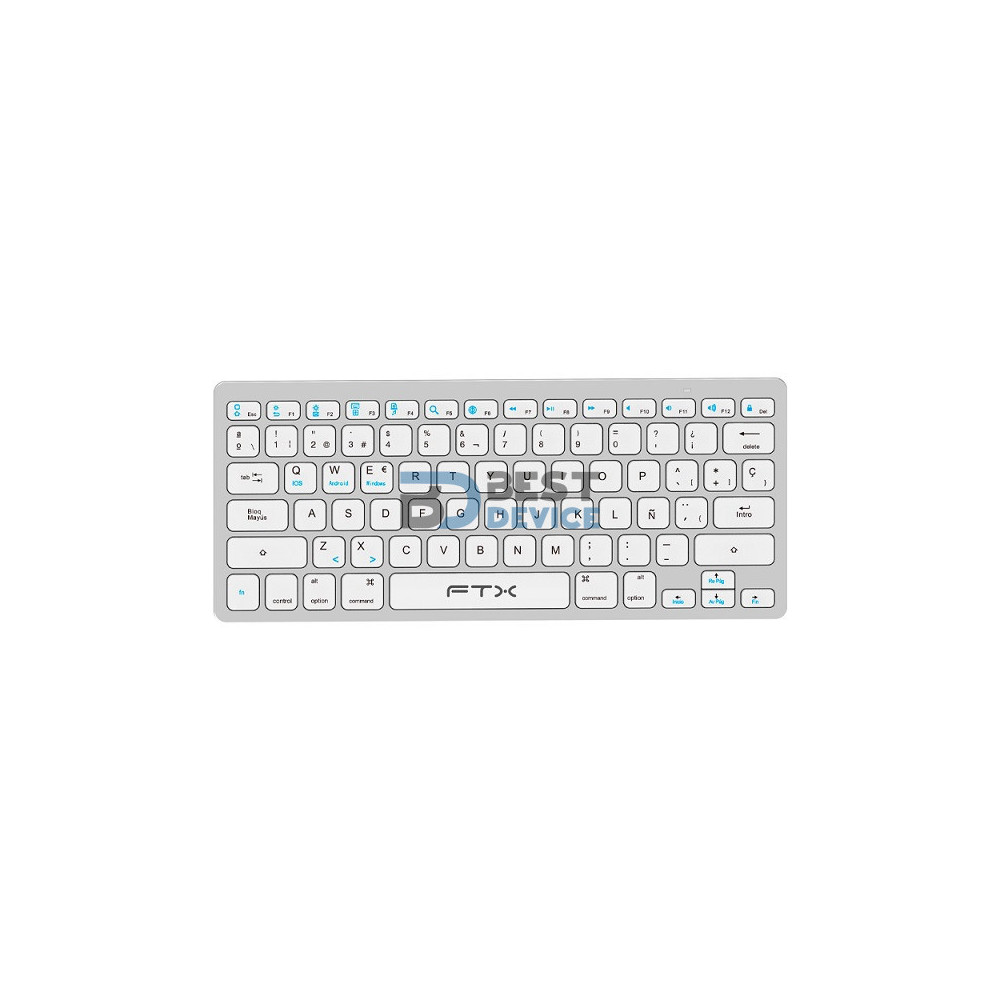 TECLADO BT FTXB1000 ULTRA SLIM ESP/PLATA