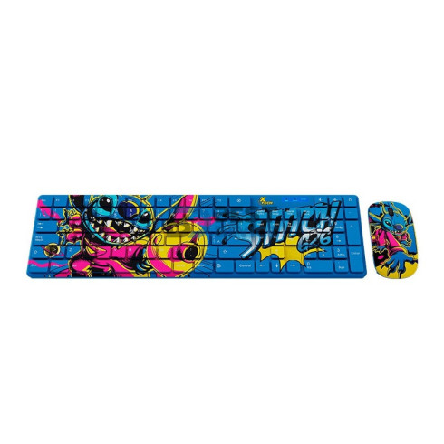 TECLADO + MOUSE INALAMBRICO XTECH XTK-D312ST STITCH EDITION NUM/ESP/AZUL