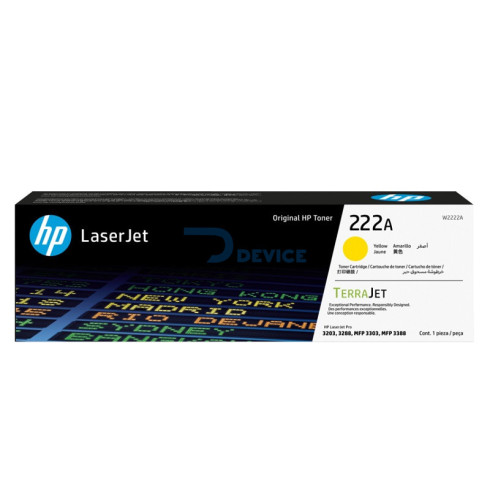 TONER HP 222A AMARILLO W2222A LJ PRO M203/MFP 3201/3204/3288/3303/3388