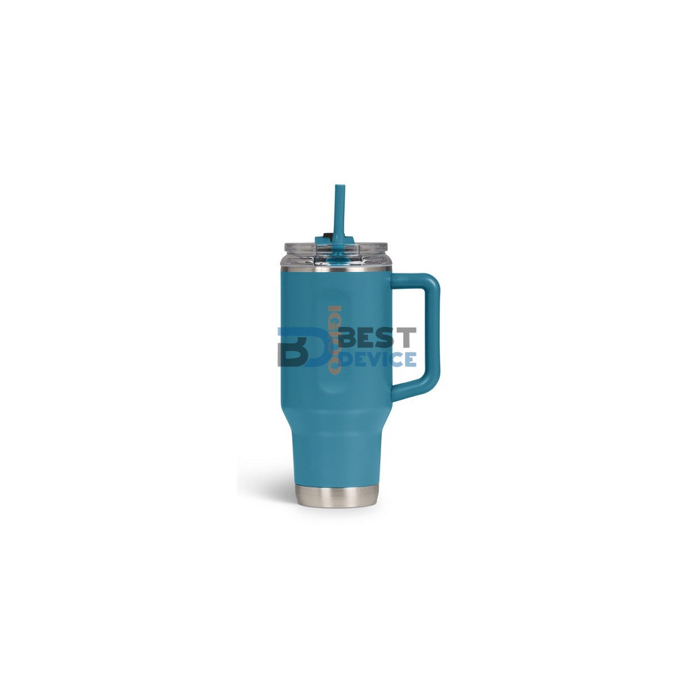 VASO TÉRMICO IGLOO 950ML SSTL FLIP 'N' SIP TRAVEL MUG AZUL MODERNO 71223 CON PAJITA