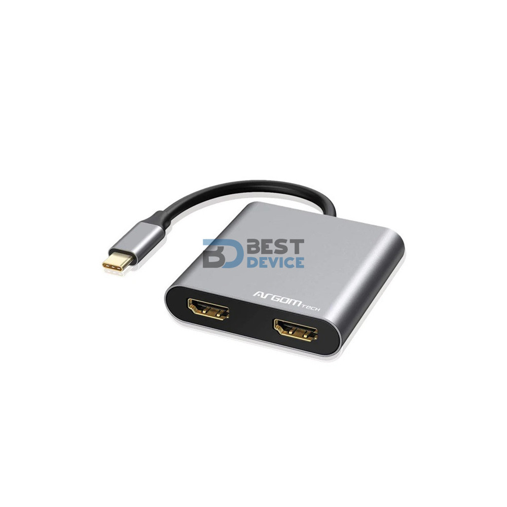 ADAPTADOR ARGOMTECH ARG-UB-0182 HDMI DUAL 4 EN 1 USB TIPO C