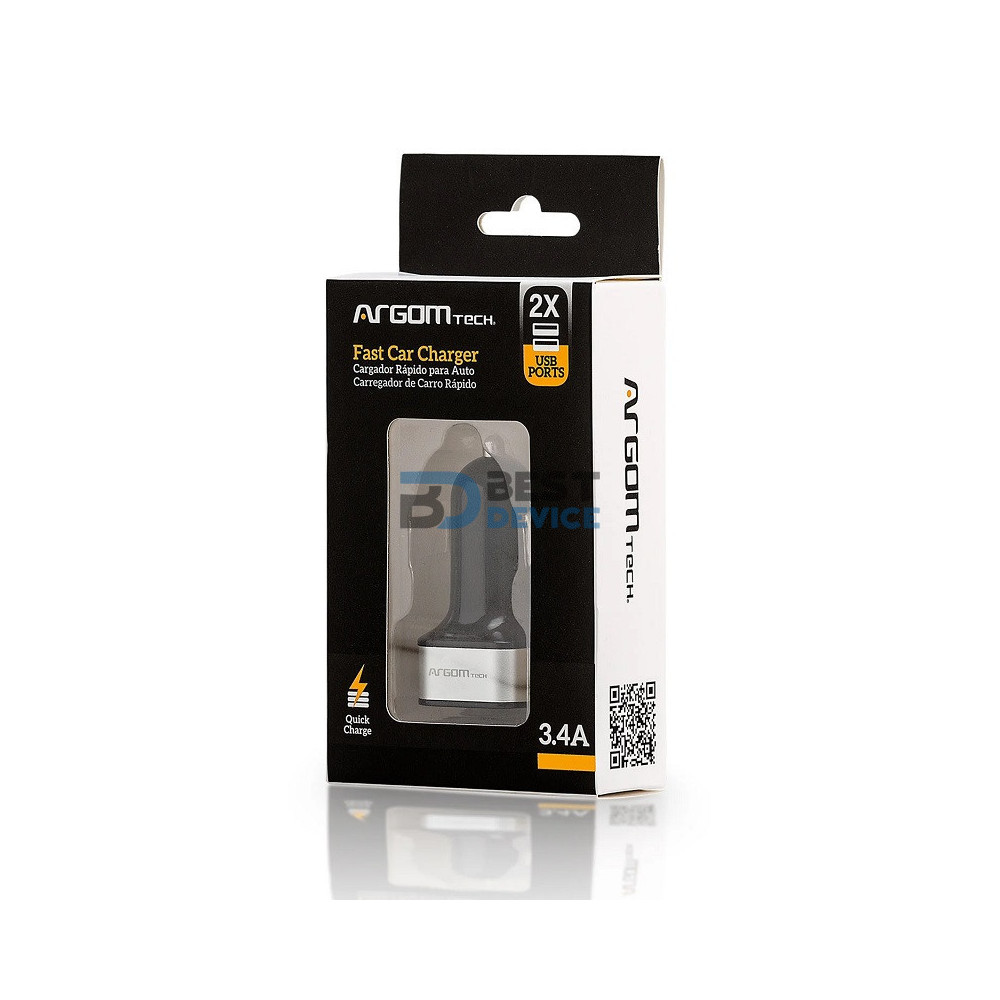 CARGADOR PARA AUTO ARGOMTECH ARG-AC-0112BK USB