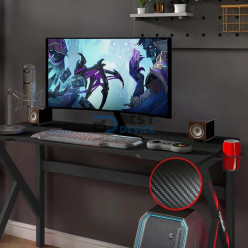 ESCRITORIO GAMER ARGOMTECH ARG-DK-9247BK ERGO Z47 NEGRO