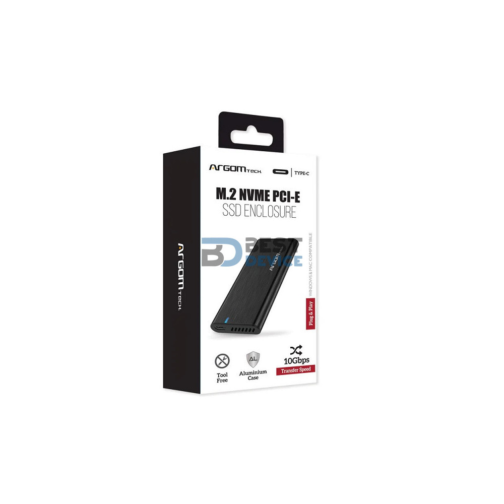 GAVETA PARA HDD ARGOMTECH ARG-AC-1038 M.2 NVME PCI-E TIPO C