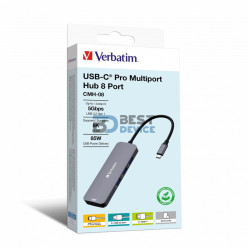 HUB MULTIPUERTO VERBATIM CMH-08 8 PUERTOS USB-C PRO 32151
