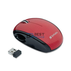 MOUSE VERBATIM INALAMBRICO 97263 MERCURY RED/BLK