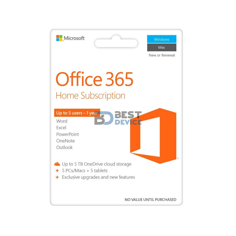 MICROSOFT OFFICE 365 HOME OEM CARD