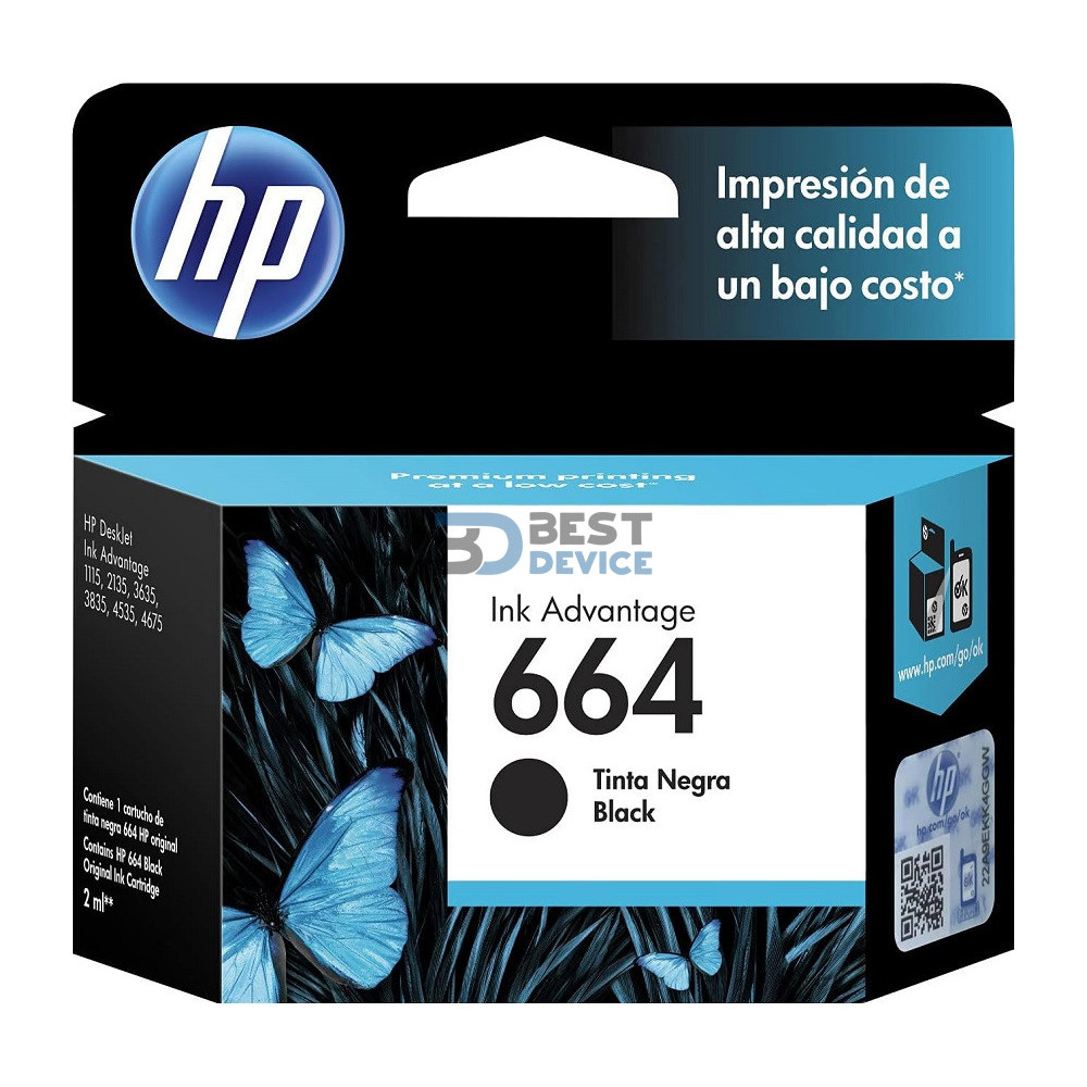 TINTA HP F6V29AL 664 NEGRO