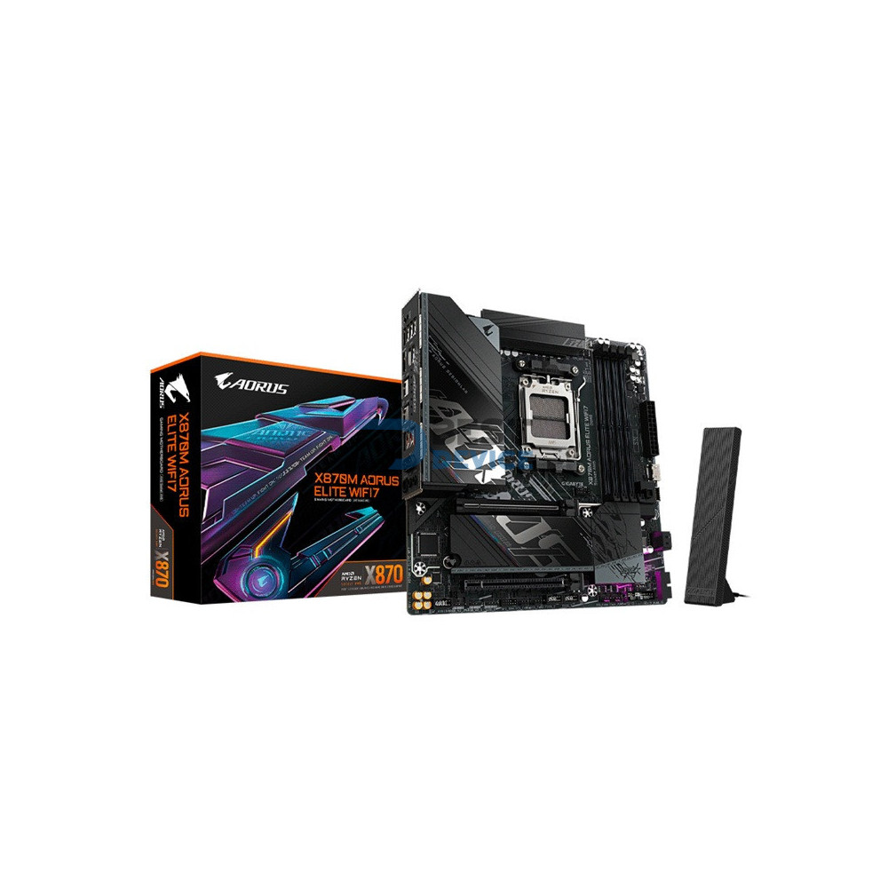PLACA MADRE X870M AORUS ELITE WIFI7 DDR5 AM5/S/R/HDMI/2M2/USB4/MATX