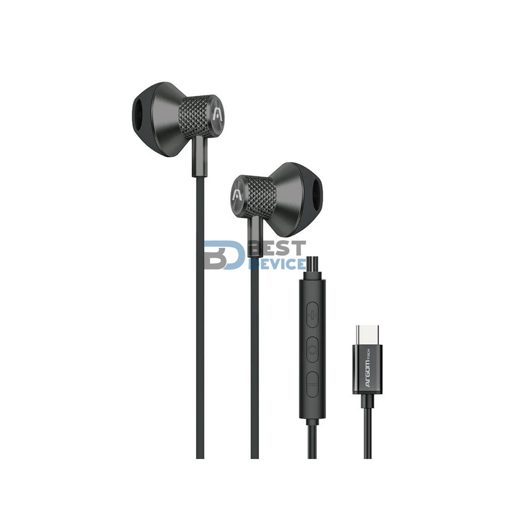 AURICULAR ARGOMTECH ARG-HS-2032BK TIPO-C MIC NEGRO