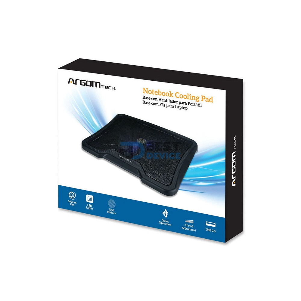 COOLING PAD PARA NOTEBOOK ARGOMTECH ARG-CF-1584 2 USB AZUL