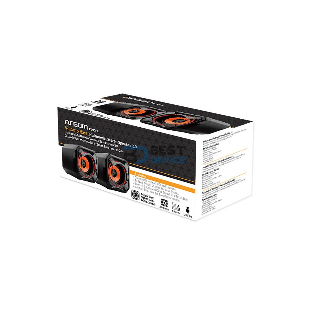 PARLANTE ARGOMTECH ARG-SP-1049BK VOLCANO BASS