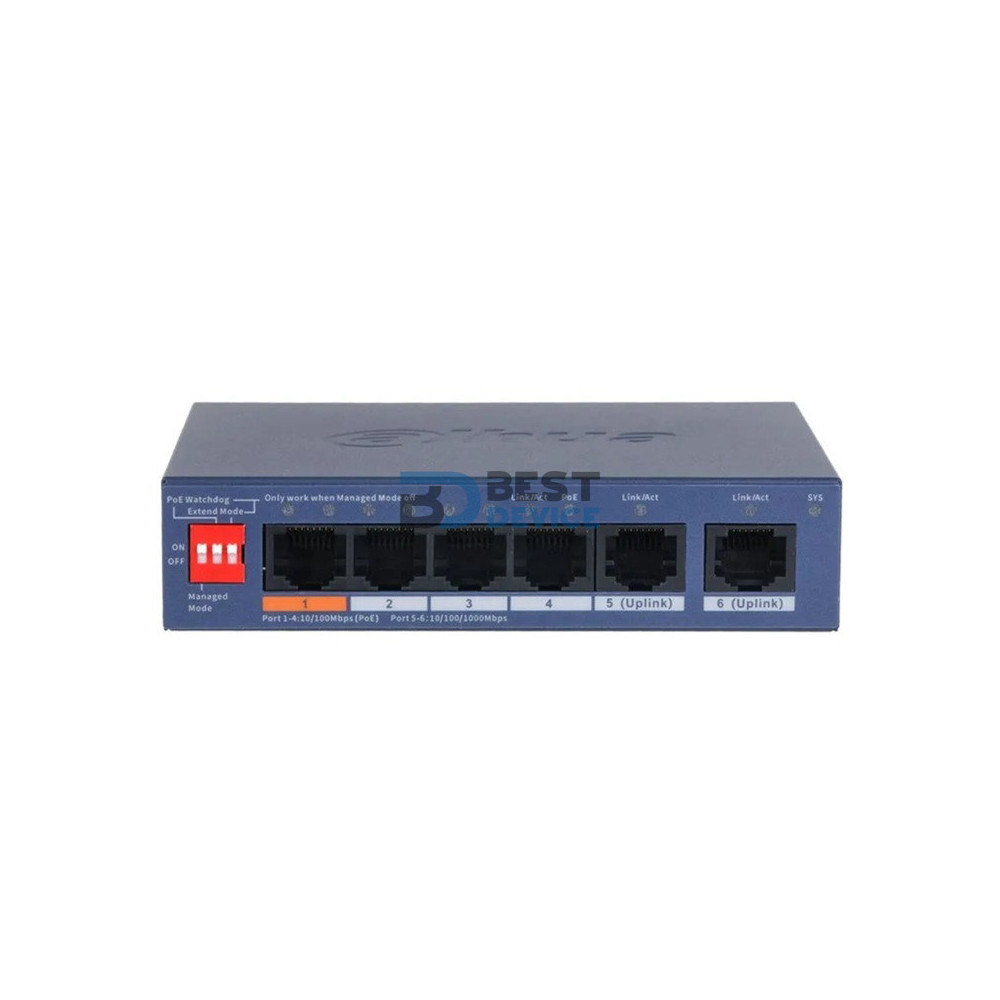 SWITCH DAHUA CS4006-4ET2GT-60 4PTOS PoE