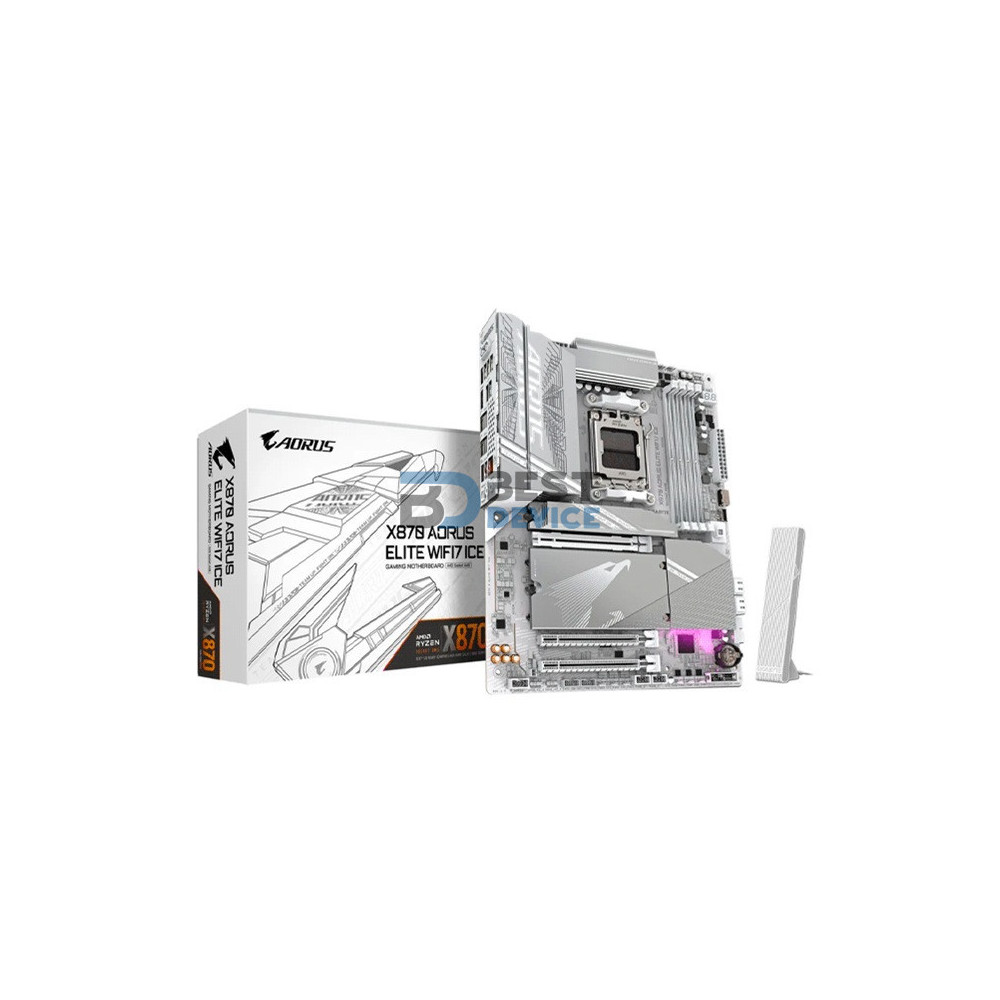 PLACA MADRE X870 AORUS ELITE WIFI7 ICE DDR5 AM5/S/R/HDMI/4M2/USB3.2/ATX