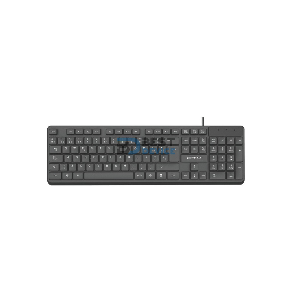 TECLADO FTX K87 NUM/ESP/NEGRO/USB
