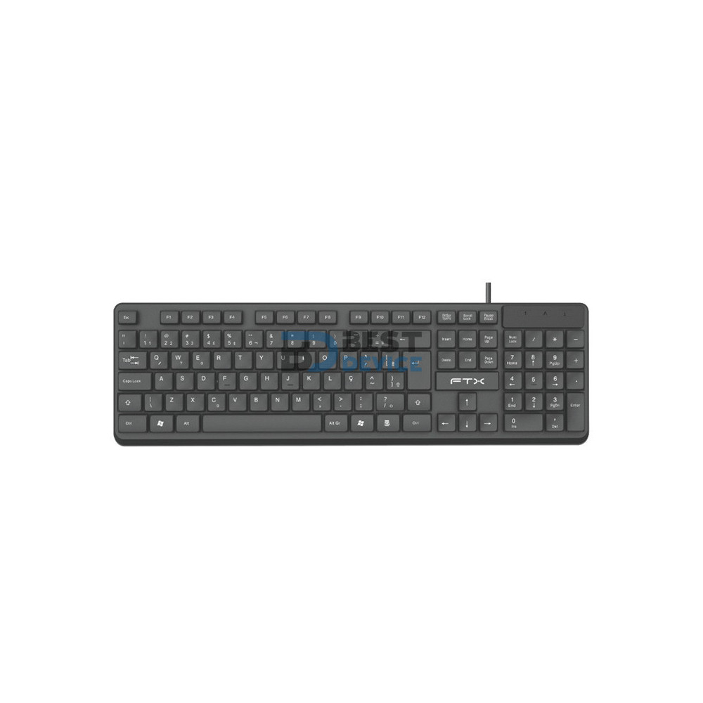 TECLADO FTX K87 NUM/POR/NEGRO/USB